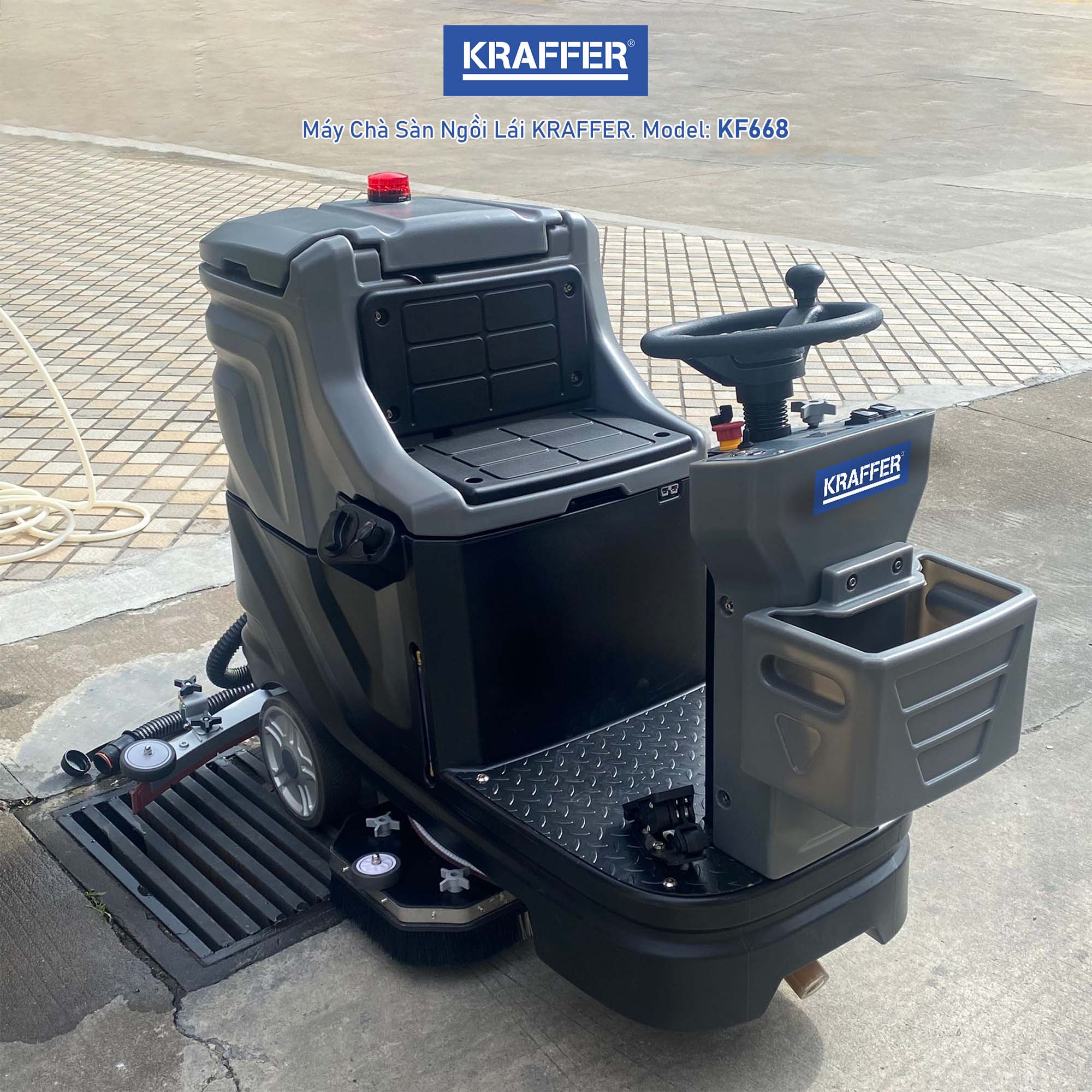 Máy chà sàn nhà xưởng ngồi lái Kraffer KF668 - Ảnh 4